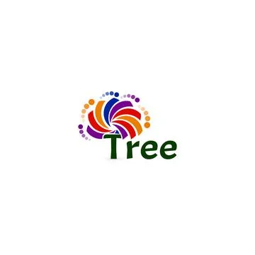 Abstract tree vector icon. Colorful palette isolated sign. Air conditioning Stock Illustration