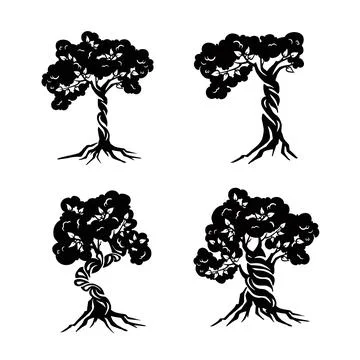 Abstract tree vector illustration. tattoo design Stock Illustration