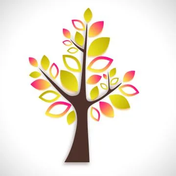 Abstract tree on white background - summer version Stock Illustration