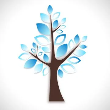Abstract tree on white background - winter version Stock Illustration