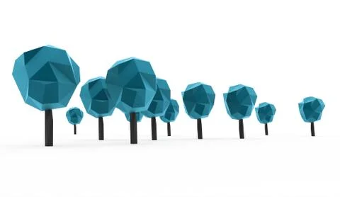 Abstract trees concept rendered on white background isolated Stock Illustration