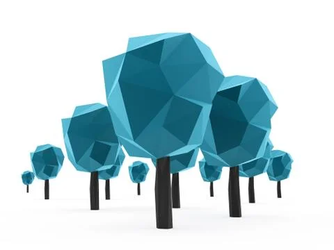 Abstract trees concept rendered on white background isolated Stock Illustration