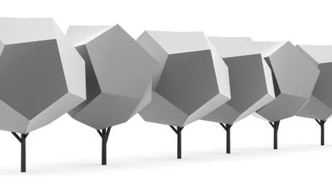 Abstract trees concept rendered on white background isolated Stock Illustration