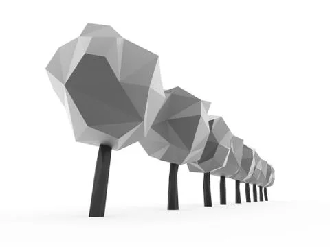 Abstract trees concept rendered on white background isolated Stock Illustration