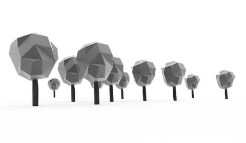 Abstract trees concept rendered on white background isolated Stock Illustration