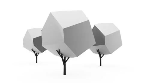 Abstract trees concept rendered on white background isolated Stock Illustration