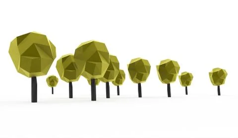 Abstract trees concept rendered on white background isolated Stock Illustration