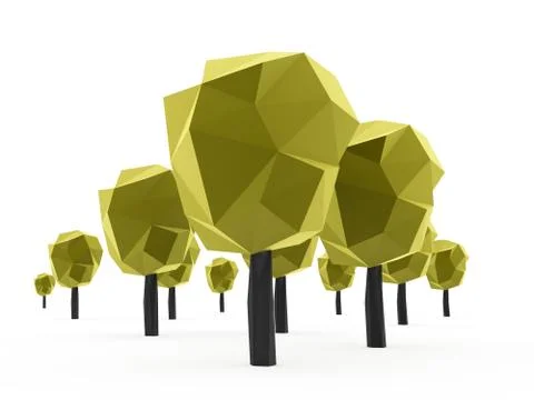 Abstract trees concept rendered on white background isolated Stock Illustration