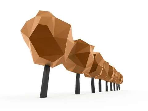 Abstract trees concept rendered on white background isolated Stock Illustration