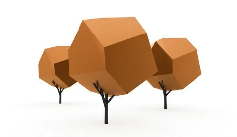 Abstract trees concept rendered on white background isolated Stock Illustration