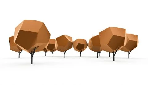 Abstract trees concept rendered on white background isolated Stock Illustration