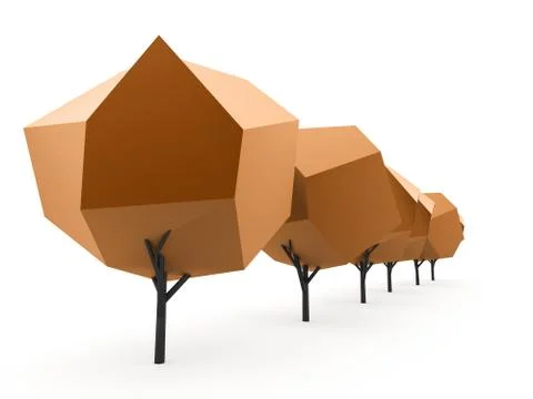 Abstract trees concept rendered on white background isolated Stock Illustration