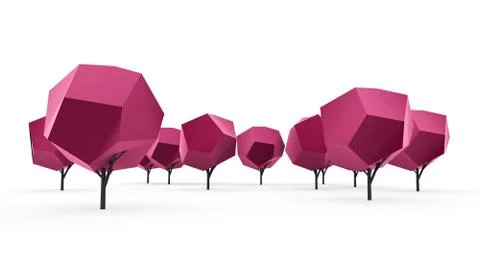 Abstract trees concept rendered on white background isolated Stock Illustration