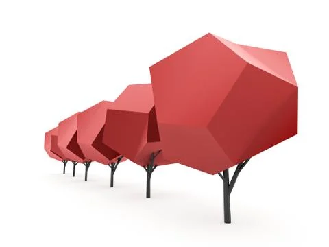 Abstract trees concept rendered on white background isolated Stock Illustration