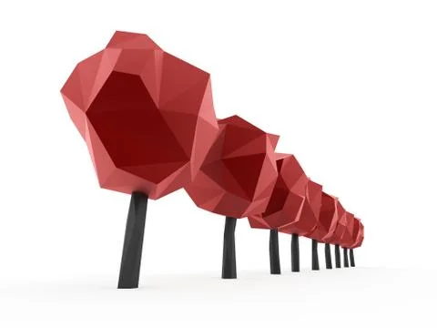 Abstract trees concept rendered on white background isolated Stock Illustration