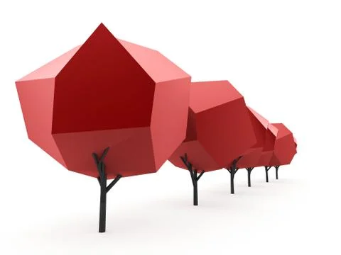 Abstract trees concept rendered on white background isolated Stock Illustration