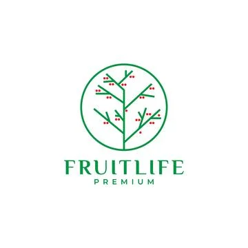 Abstract trees fruit cherry logo design vector graphic symbol icon illustra.. Stock Illustration