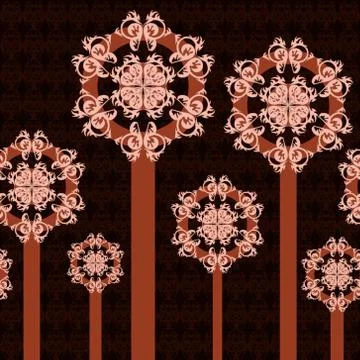 Abstract trees ornament Stock Illustration