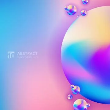 Abstract trendy 3D circle gradient color on blurred background. Stock Illustration