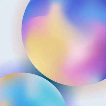 Abstract trendy 3D circle gradient color on blurred background 스톡 일러스트