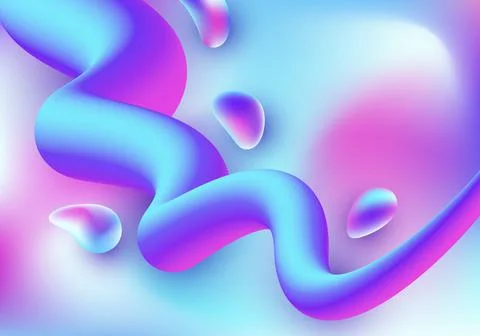 Abstract trendy 3D fluid gradient shape vibrant color background Stock Illustration