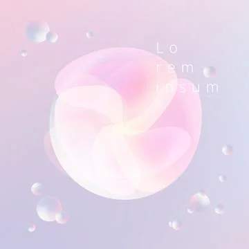 Abstract trendy 3D liquid fluid circles elements blue and pink pastels color Stock Illustration