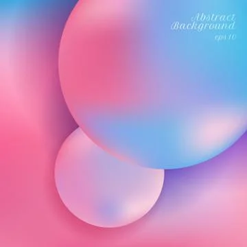 Abstract trendy 3d object sphere, circle, bubble gradient color background. Stock Illustration
