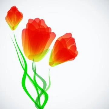 Abstract trendy background with tulips Stock Illustration