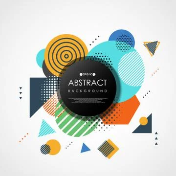 Abstract trendy colorful geometric pattern cover design. Stock Illustration