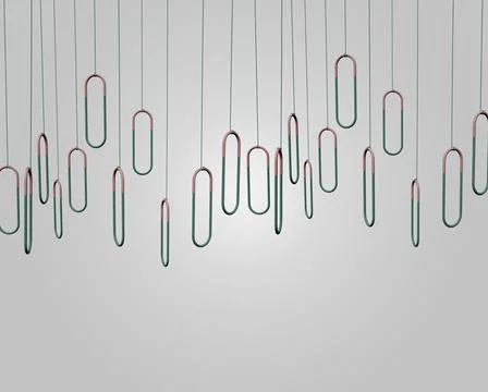 Abstract trendy design element 3d render of round circle hanging Minimalist c Illustrazione stock