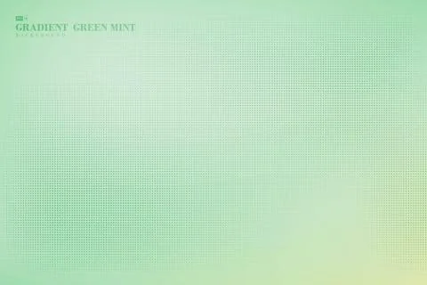 Abstract trendy design of soft  gradient green mint color decorate with halft Stock Illustration