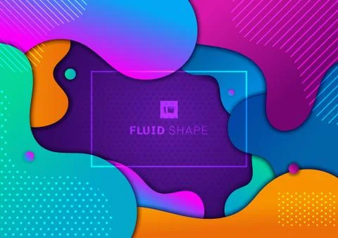Abstract trendy fluid gradient shape vibrant color and circle elements with s Illustrazione stock