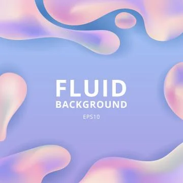 Abstract trendy fluid or liquid shape pastel color background with space for Stock Illustration