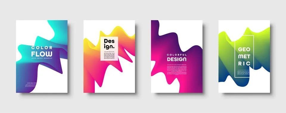 Abstract trendy geometric background with liquid gradient. Colorful blue, red Illustrazione stock