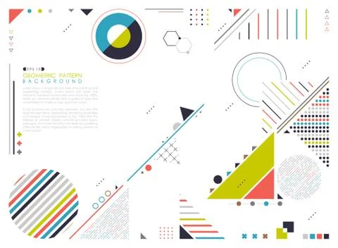 Abstract trendy geometric composition forms of modern design background. Stock Illustration
