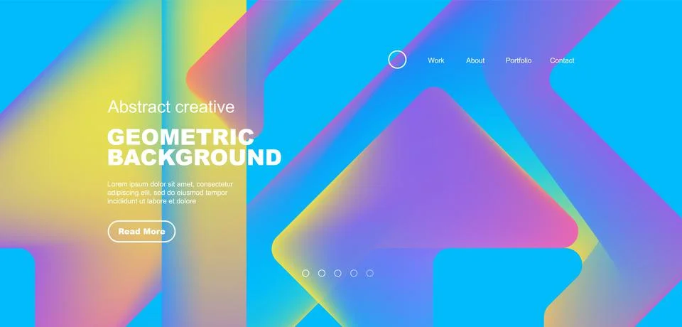 Abstract trendy geometric patterns poster with fluid color triangles and other Stock Illustration