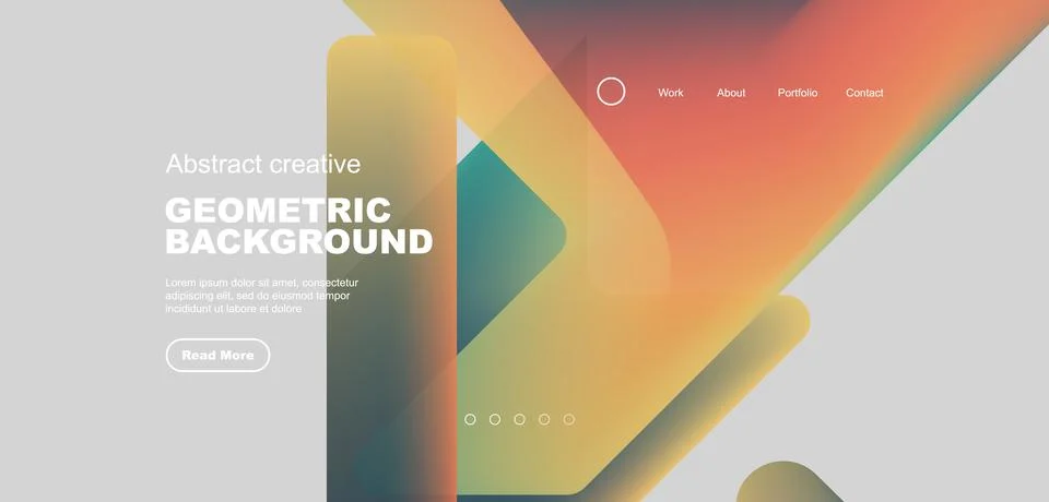Abstract trendy geometric patterns poster with fluid color triangles and other Stock Illustration