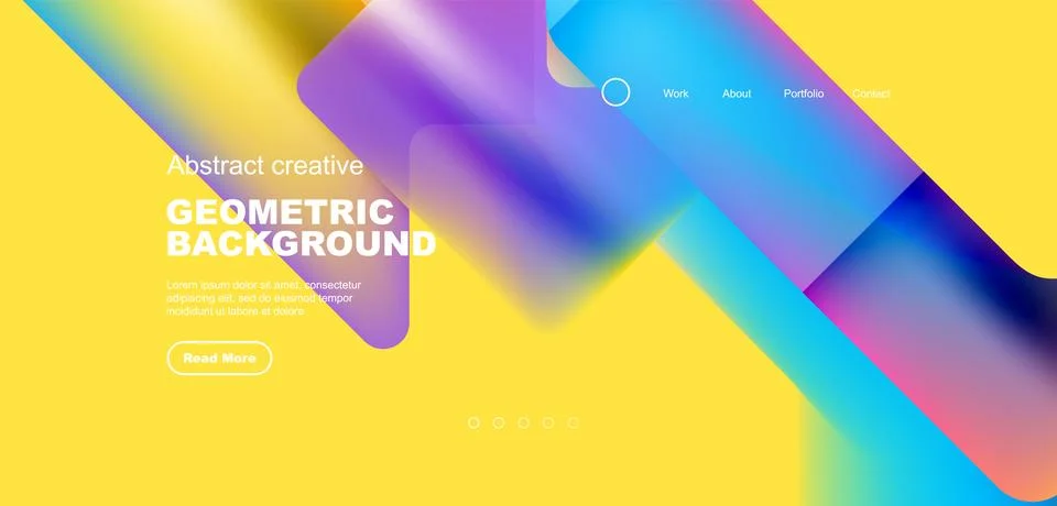 Abstract trendy geometric patterns poster with fluid color triangles and other Stock Illustration