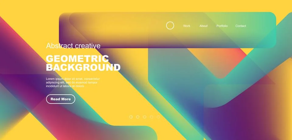 Abstract trendy geometric patterns poster with fluid color triangles and other Stock Illustration