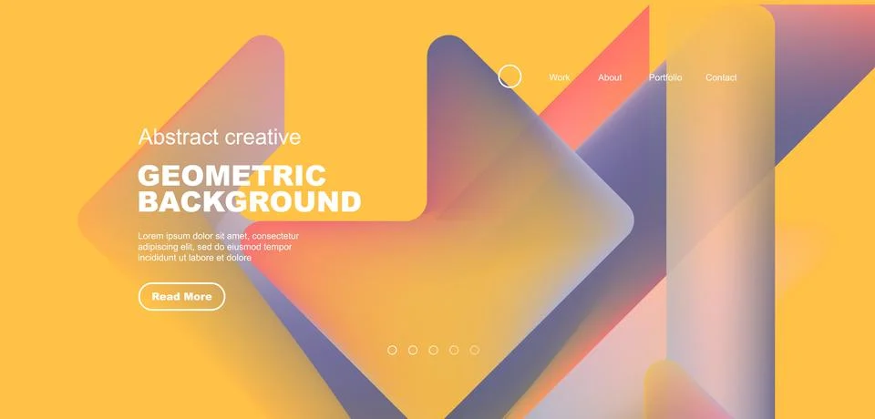 Abstract trendy geometric patterns poster with fluid color triangles and other Stock Illustration