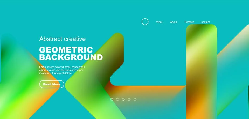 Abstract trendy geometric patterns poster with fluid color triangles and other Stock Illustration