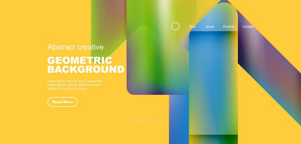 Abstract trendy geometric patterns poster with fluid color triangles and other Stock Illustration