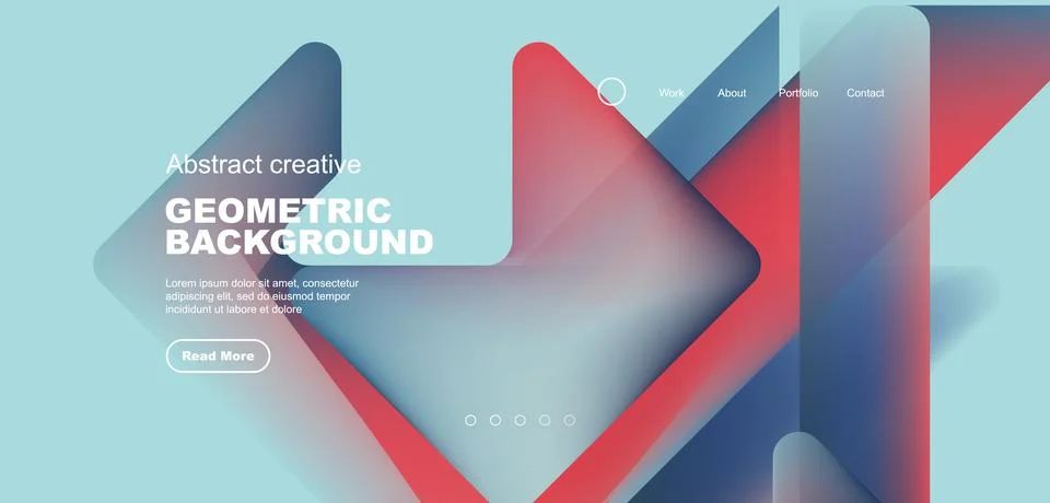 Abstract trendy geometric patterns poster with fluid color triangles and other Stock Illustration