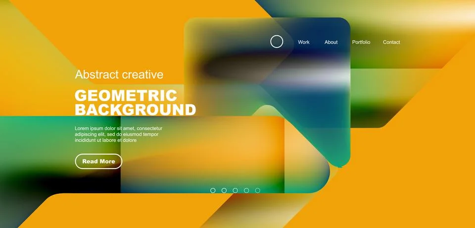 Abstract trendy geometric patterns poster with fluid color triangles and other Stock Illustration