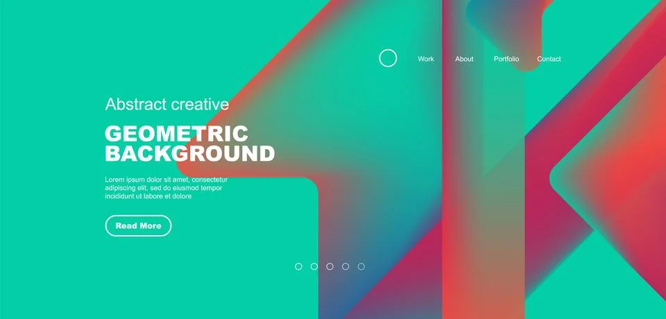 Abstract trendy geometric patterns poster with fluid color triangles and other Stock Illustration