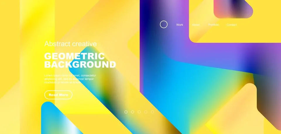 Abstract trendy geometric patterns poster with fluid color triangles and other Stock Illustration