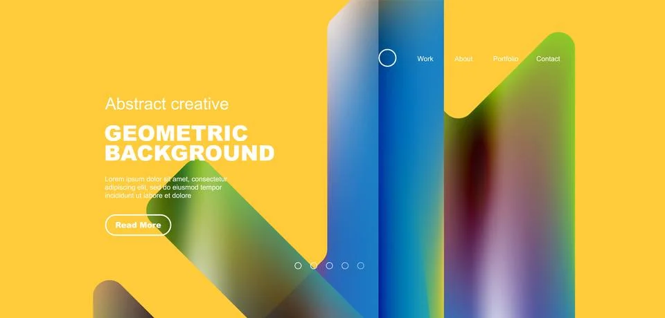 Abstract trendy geometric patterns poster with fluid color triangles and other Stock Illustration