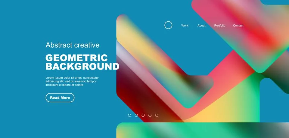 Abstract trendy geometric patterns poster with fluid color triangles and other Stock Illustration
