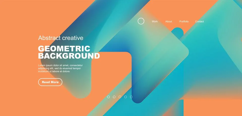 Abstract trendy geometric patterns poster with fluid color triangles and other Stock Illustration
