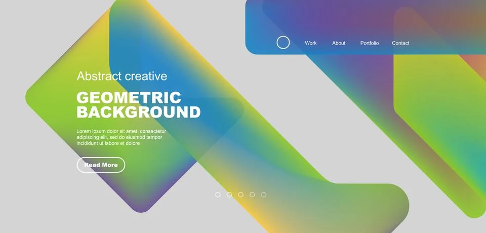 Abstract trendy geometric patterns poster with fluid color triangles and other Stock Illustration